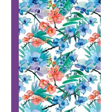 Journal: Watercolor Flowers (Red and Blue/Purple) 8x10 - Graph Journal - Journal with Graph Paper Page..., Createspace Independent Publishing Platform