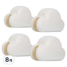 快速倒掛雲朵造型免鑽孔黏貼式牙膏架, 8個, 白色