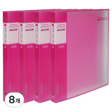 마이다스 투명 3공 링화일 UV인쇄 A4 20p, 적색, 8개