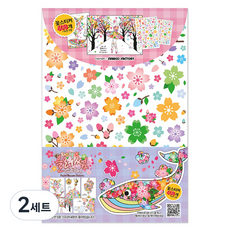 sinwoo 柔和花朵貼紙 608個+圖案 5張, 混色, 2組