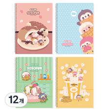DADA Sosofun 兒童小學書寫10格線圈筆記本, 隨機出貨, 12個