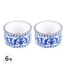 復古室內裝潢DIY裝飾捲筒膠帶 15m, E 藍色(綺花), 6個