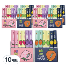 핑크풋 당근 패턴 연필캡 2종 x 6p 세트, 혼합색상, 10세트