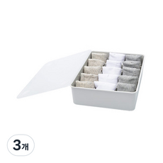 블럭마트 플라스틱 속옷 양말정리함 15칸 랜덤발송, 3개