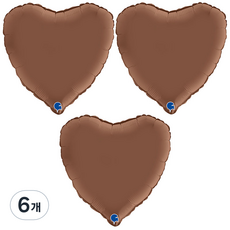 GRABO BALLOONS 愛心鋁箔氣球, 6個, 巧克力