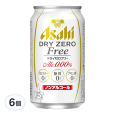 Asahi 朝日 Dry Zero Free 無酒精啤酒風味飲, 350ml, 6個
