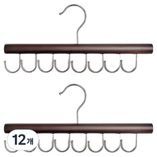 쥬롬 회전후크 다용도 모자 가방걸이, 다크 브라운, 12개