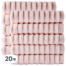 SOFT TOUCH Daily Pure 洗臉毛巾 115g 30支棉紗, 粉紅色, 20個