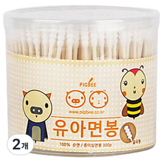 피그비 유아용 안전면봉, 300개입, 2개