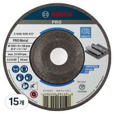 BOSCH 博世 PRO 017 金屬研磨石 100 x 6 mm 2608600017, 15個