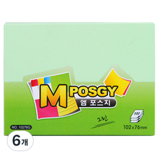 M POSGY 基本款便利貼 10276, 綠色, 6個, 100張
