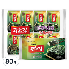 광천김 소문난 파래 도시락김, 5g, 80개
