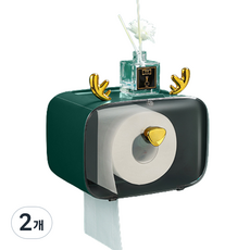 마크툴 욕실 화장지 케이스, 2개, 그린