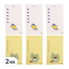 海綿寶寶 Lucalab 清單便條紙 2款 x 3入 A套組, 就寢時間 + 兔子, 2套