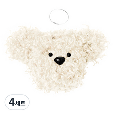 푸들 모루 멍멍 강아지 인형 키링 DIY패키지, 2아이보리, 4세트