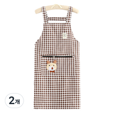 Daysoy 可愛格紋圍裙, 10 小狗棕色, 2個