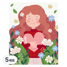 플레이어바웃 DIY 명화 유화 그림그리기 세트 40 x 50 cm, 행복, 5세트