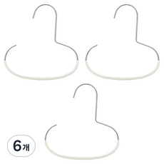 日常重點 掛鉤式飾品收納衣架, 6個, 白色
