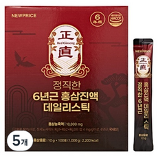 뉴프라이스 정직한 6년근 홍삼진액 데일리스틱, 100회분, 5개