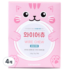 캣츠모리 와이어츄 닭가슴살 고양이 껌, 닭고기맛, 105g, 4개