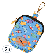 요런개 강아지 패턴 포인트 배변 파우치, 아이스크림, 5개, 1개입