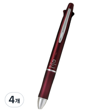 PILOT 百樂 Doctor Grip多功能筆 4色原子筆 0.5mm+自動筆 0.5mm, 灰金屬酒紅色, 4個