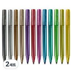 DADA 金屬珠光馬克筆 筆型 12種套組, 2套, 12色
