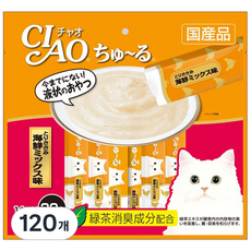 챠오츄르 고양이 짜먹는 간식, 혼합맛(닭가슴살/해산물), 14g, 120개