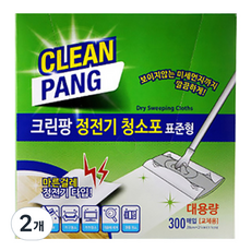 크린팡 표준형 대용량 정전기 청소포 300매입, 2개