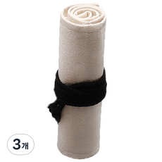 알로데 캔버스 리드 커튼 색연필 파우치 24색 34 x 20 cm, 17 화이트, 3개