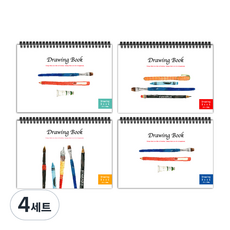 마이플러스 가로형 상철 드로잉북 4종 23-5855, 206 x 147 mm, 4세트