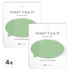 PLEPIC Moist Talk-it 自黏便條紙, 15綠色圓形, 4本, 1本