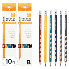 TUCO.B KOMA 矯正用三角握把鉛筆 B TC-P02 12入, 混合顏色, 10個