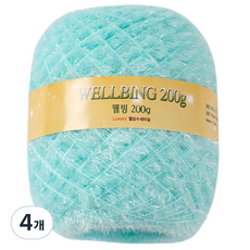 CheongsongTteugaesil 延日纖維 健康菜瓜布筒紗 編織線 200g, 4個, 48薄荷綠