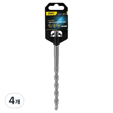 델리 툴즈 SDS Plus 텅스텐 스틸 다용도 해머 드릴 지름 10mm x 160mm 실버 EDH-Y10160, 4개