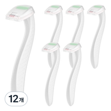 Market Ring 女性用旅行除毛刀 白色 8.8 x 2.2 cm, 12個, 1入