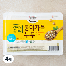 청정원 맷돌방식으로 갈아 고소한 부침두부, 3kg, 4개