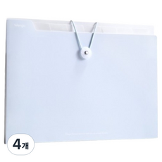 Wengu 마카롱 아코디언파일 A4, 블루, 4개