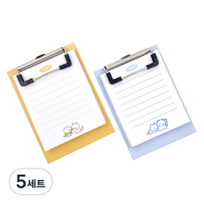 Withna 雪橇犬&貓咪 夾式便條板 2件組 82-0042, 藍色 + 橘色, 5套