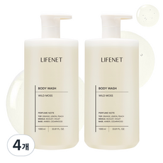 라이프넷 바디워시 와일드 모스, 1L, 4개