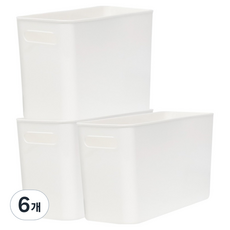 DAILY BLOOM 開放式食品儲藏室收納籃 整理籃 窄版, 白色, 6個