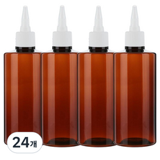 병도매닷컴 갈색 투명 뾰족 흰색마개 공병 AC200, 200ml, 24개