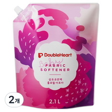 DoubleHeart 幼兒衣物柔軟精 花香 補充包, 2.1L, 2個