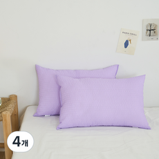 아임리빙 사계절 쿨링 시어서커 통세탁 베개, 라벤더, 4개
