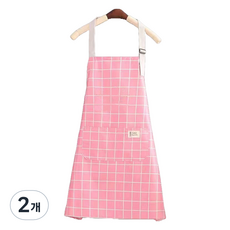 피피홈리빙 PVC 방수 앞치마, 핑크, 2개