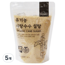 오가웰 유기농 사탕수수 원당 설탕, 1kg, 5개