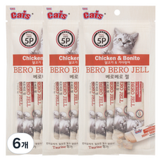 더캣츠 미니 베로베로젤 고양이 간식 5p, 닭 + 가다랑어 혼합맛, 6개