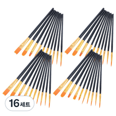 克布朗斯 現代水彩壓克力畫筆套組 黑色, 10種, 16套