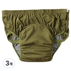 해피마인 남녀공용 기저귀 보호 방수커버 카키 M(허리 90~108cm), 중형, 1개입, 3개