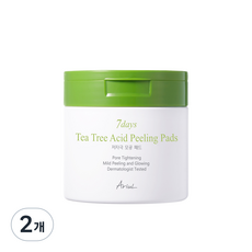 아리얼 세븐데이즈 티트리 애씨드 필링 모공 패드 70p, 2개, 150ml